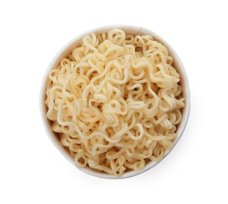 Paper Cup of Instant Noodles and Chopsticks. Mockup for Design Stock