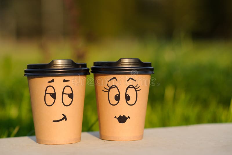 Paper Cup Witn Emotions on it Stock Image Image of breakfast, street