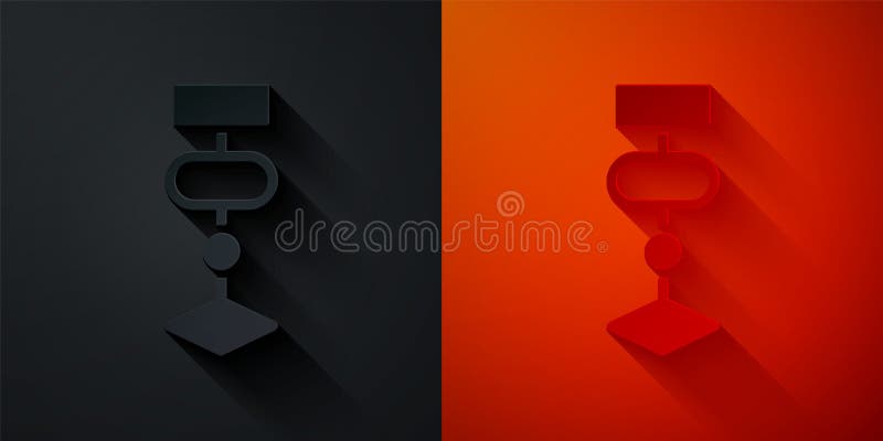Paper cut Algorithm icon isolated on black and red background. Algorithm symbol design from Artificial Intelligence royalty free illustration