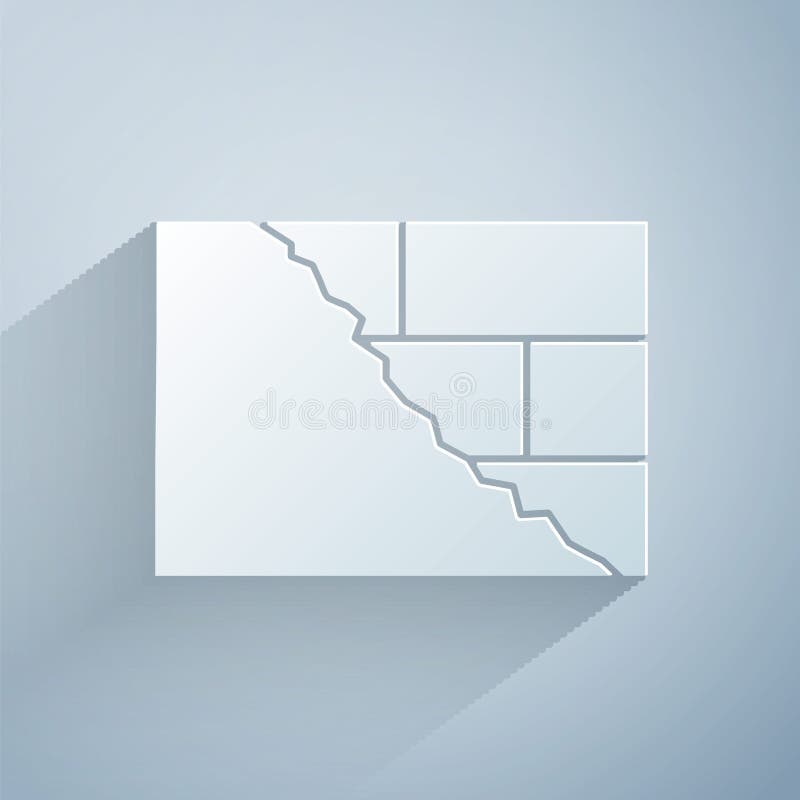 Paper Cut Bricks Icon Isolated on Grey Background. Paper Art Style
