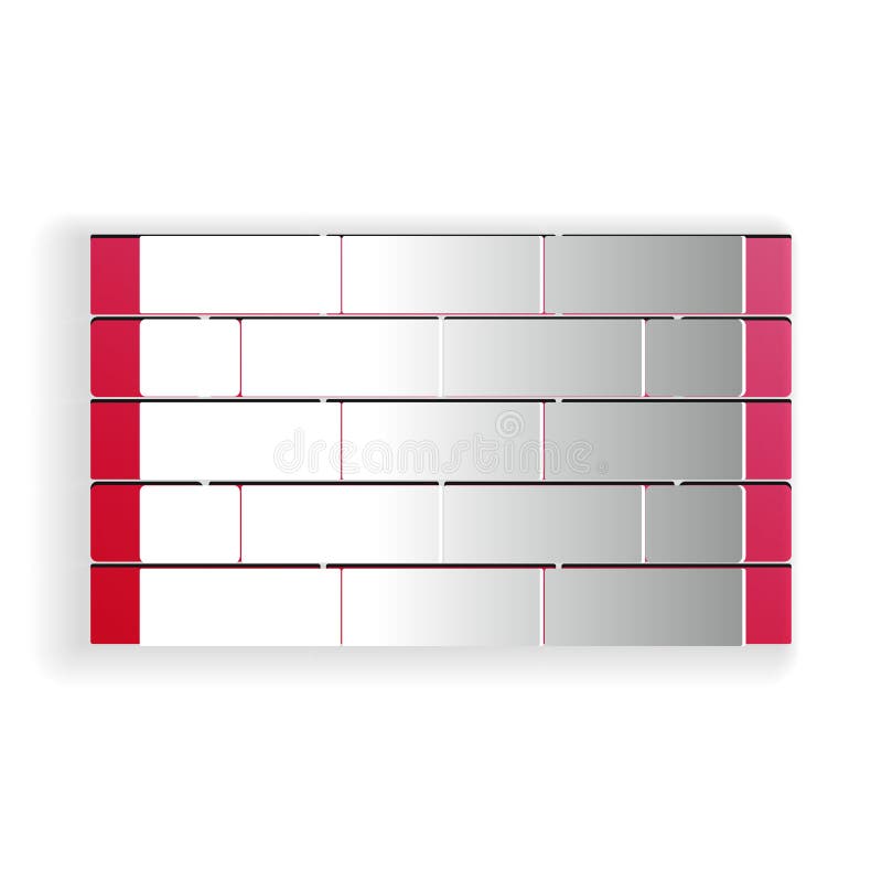 Paper Cut Bricks Icon Isolated on White Background. Paper Art Style