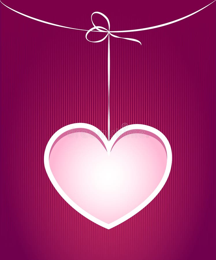 Paper Cut Card Template with Heart. Stock Vector Illustration of