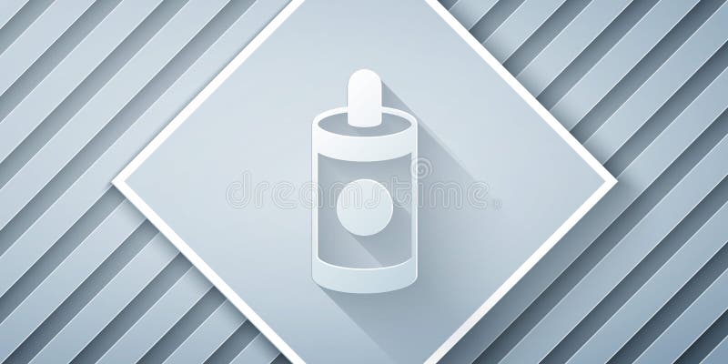 Paper cut Firework icon isolated on grey background. Concept of fun party. Explosive pyrotechnic symbol. Lighting stock illustration