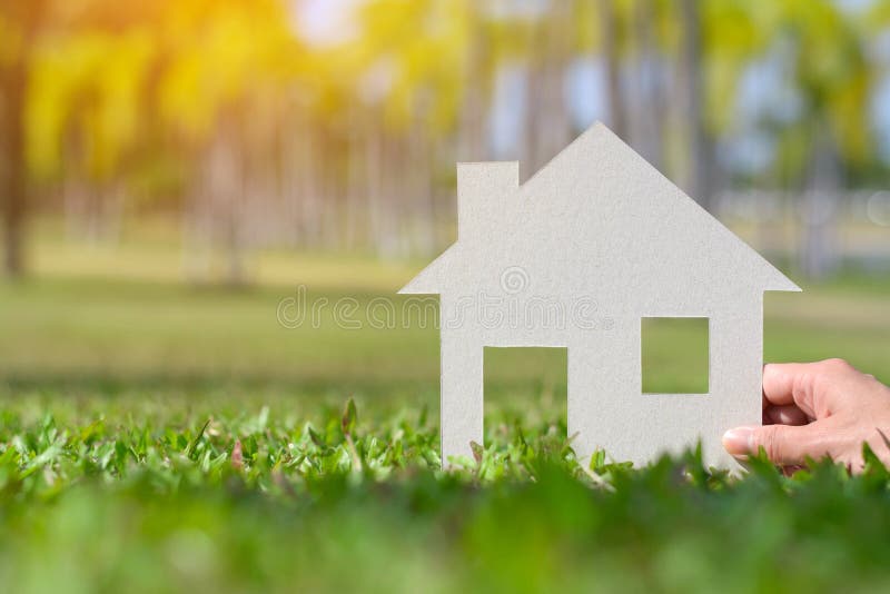 Paper Cut of House on Nature Background Copy Space Stock Image - Image of  environment, insurance: 110292903