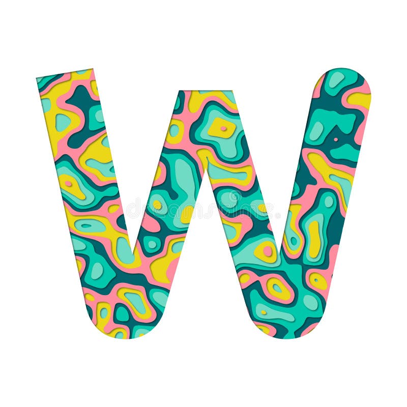 Paper cut out letter W stock illustration. Illustration of festive