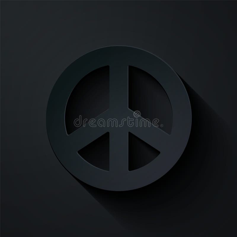 Paper Cut Peace Icon Isolated on Black Background. Hippie Symbol of Peace.  Paper Art Style Stock Vector - Illustration of grunge, antiwar: 183060324