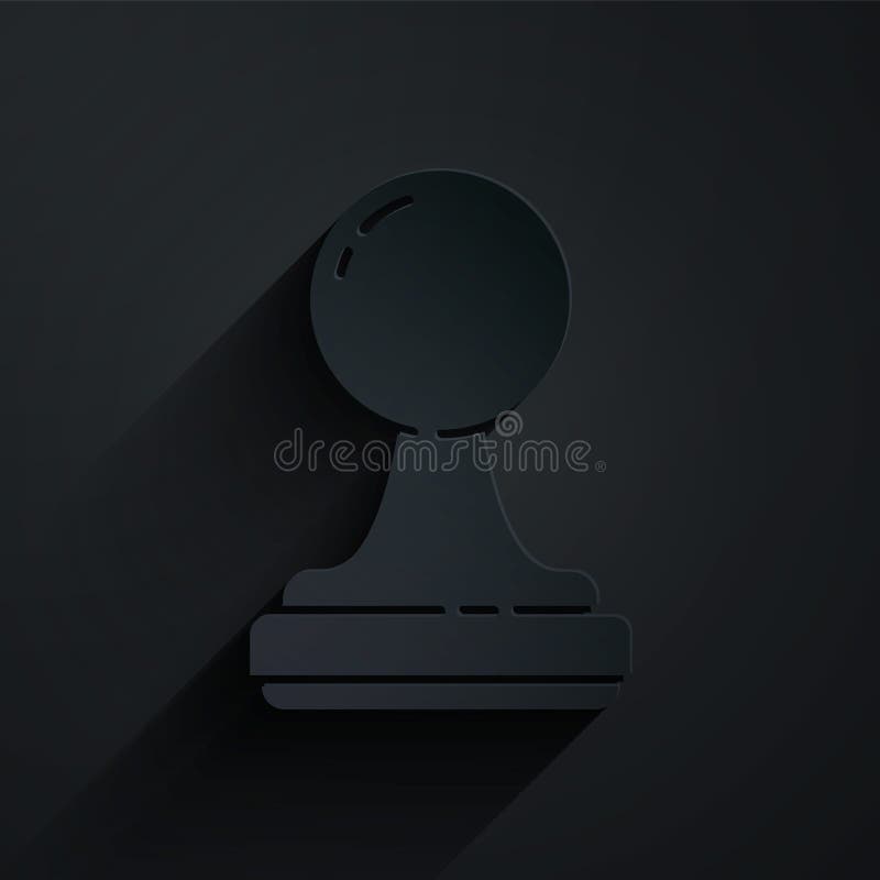 Paper Cut Stamp Icon Isolated on Black Background. Paper Art Style Stock Vector Illustration
