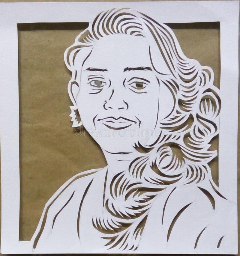 Paper Cutting Art Work Portrait Stock Image Image of paper, work