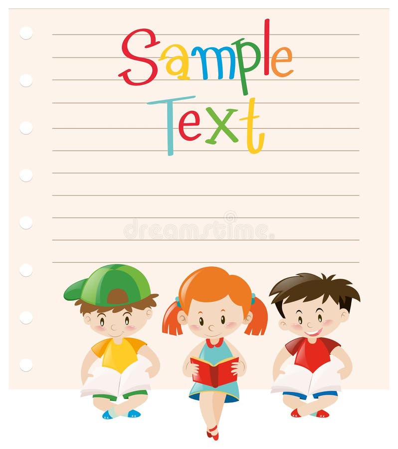 Paper Design With Kids Reading Books Stock Vector Illustration of