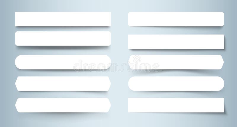 Paper divider with shadow. Realistic tag and label with shadow overlay effect, line rectangular sticker. Vector empty stock illustration
