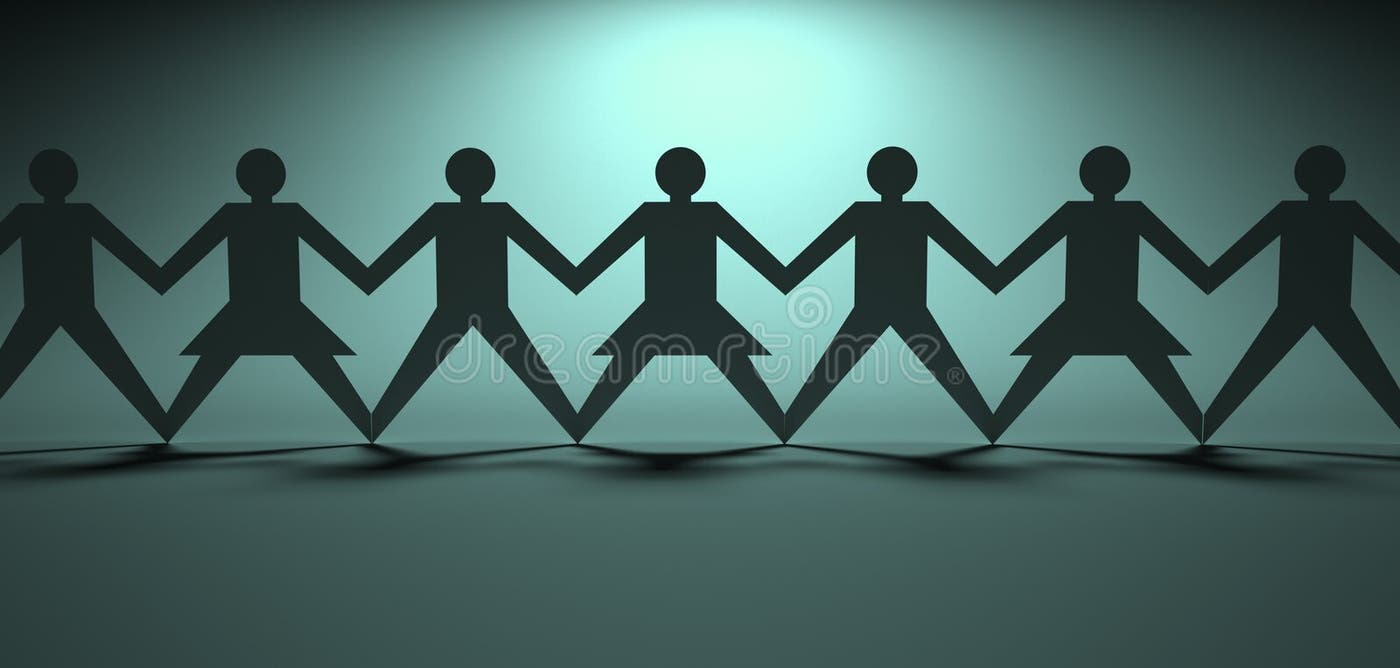 Paper Dolls Holding Hands Stock Illustrations 97 Paper Dolls Holding