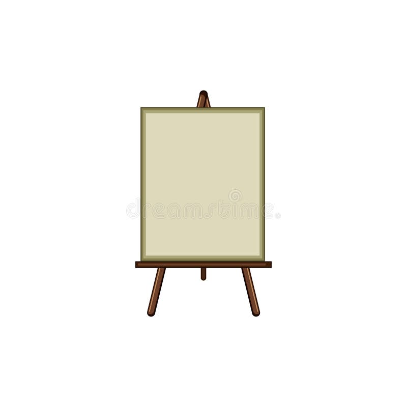 Easel canvas stand vector board isolated. Wooden easel art