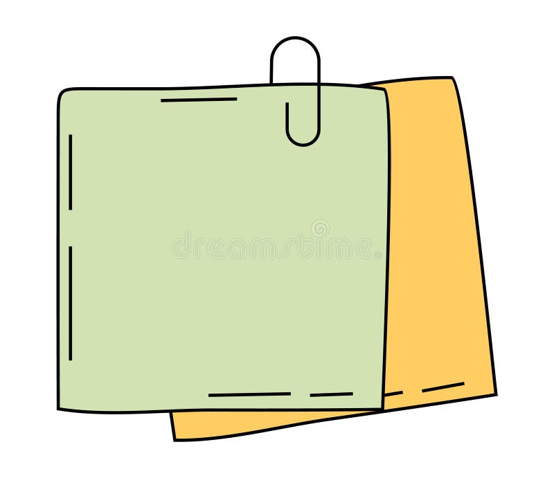 Paper empty sheet in doodle style. Sketch stikers vector illustration for notes. Doodle checklist royalty free illustration