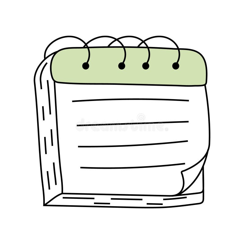 Paper empty sheet in doodle style. Sketch stikers vector illustration for notes. Doodle checklist royalty free illustration