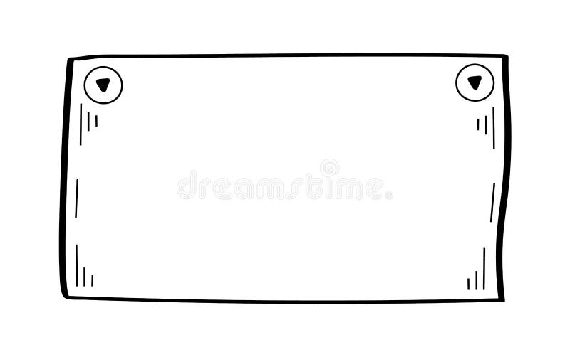 Paper empty sheet in doodle style. Sketch stikers vector illustration for notes. Doodle checklist royalty free illustration