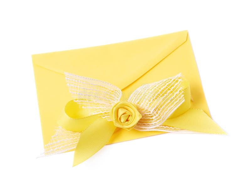 Paper Envelope Decorated with the Bow Stock Image - Image of folded ...