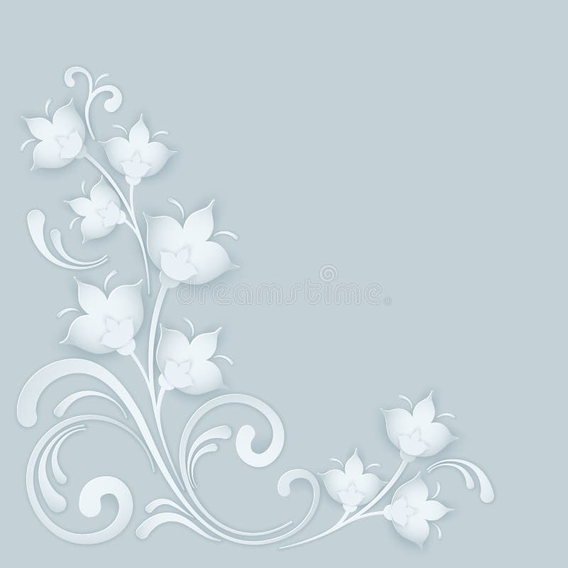 Paper flower background. Vector soft shadow illustration.