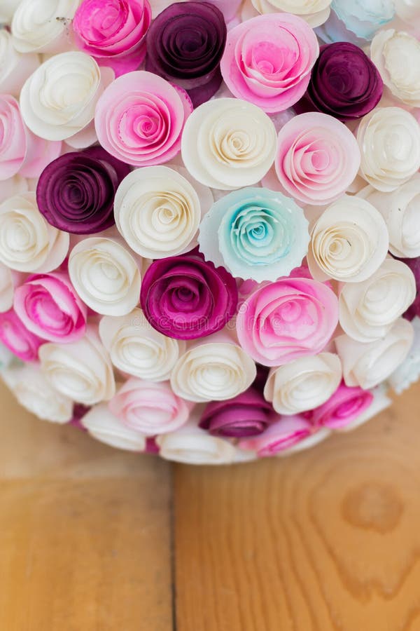 Paper flower ball stock image. Image of beautiful, purple 57076403