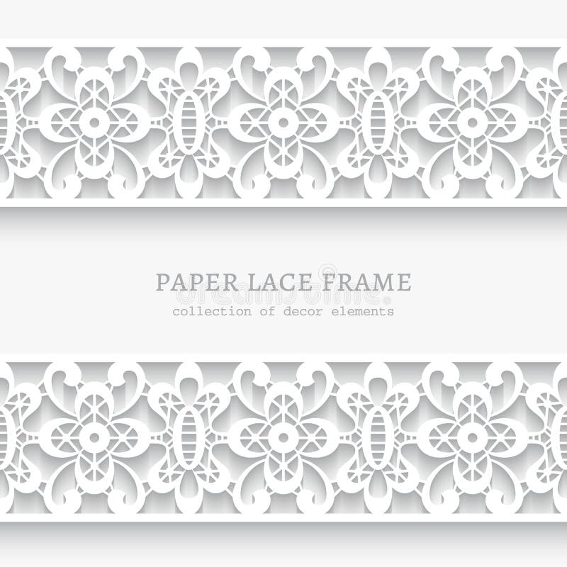 Paper Frame with Lace Borders Stock Vector Illustration of lacework