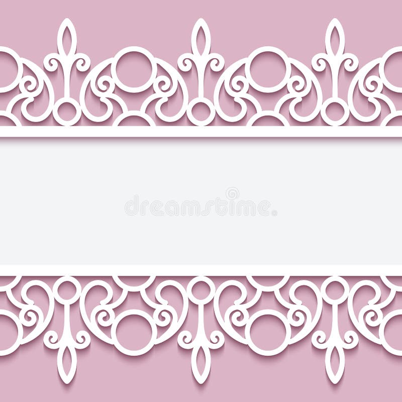 Paper Frame with Lace Borders Stock Vector Illustration of lacework