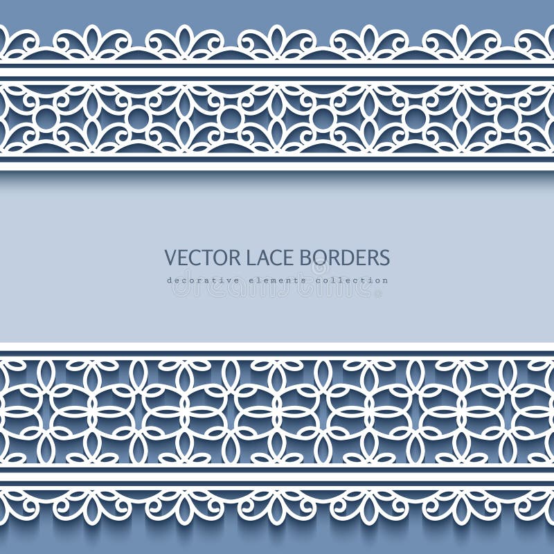 Paper Frame with Lace Borders Stock Vector Illustration of divider