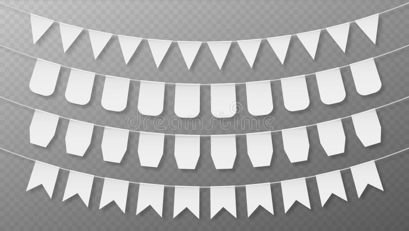 Paper garland set with flags on string vector illustration