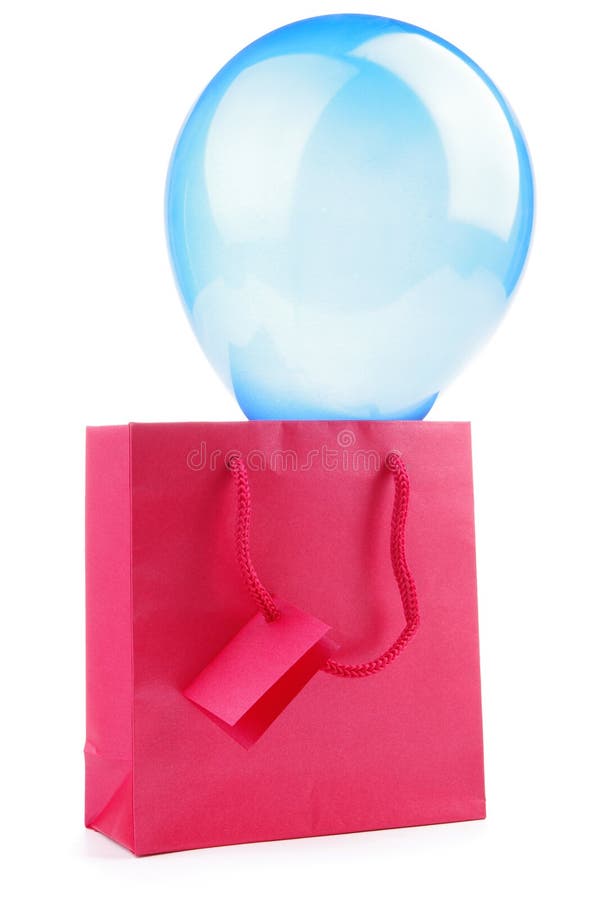 Paper gift bag with balloon