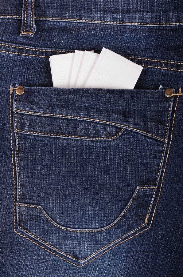 Paper Handkerchief in the Jeans Pocket Stock Photo Image of back