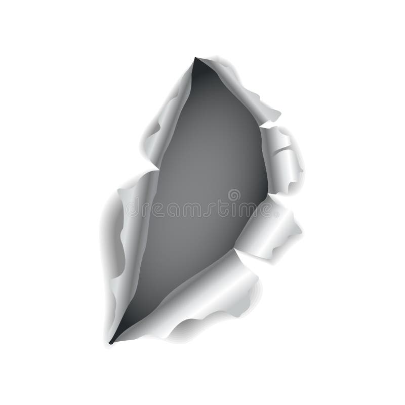 Paper Hole. Realistic Vector Torn Paper with Ripped Edges. Torn Hole in