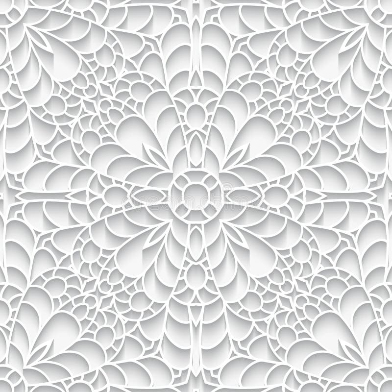 Cutout Paper Lace Texture Seamless Pattern Stock Illustrations 399