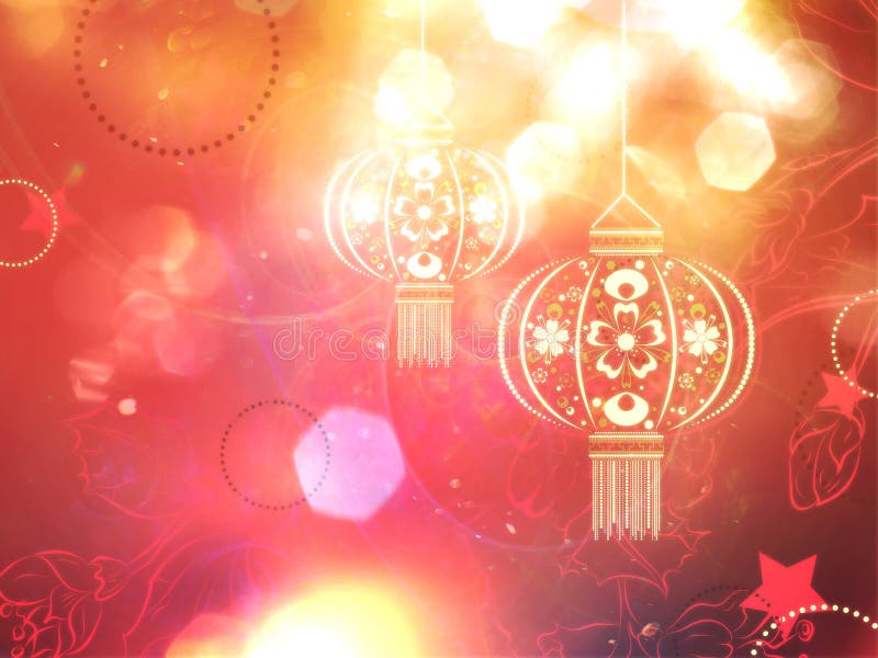Paper Lantern with Flowers stock illustration. Illustration of floral