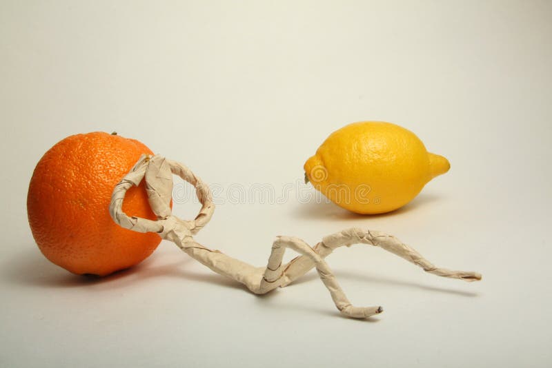 Paper man with fruit