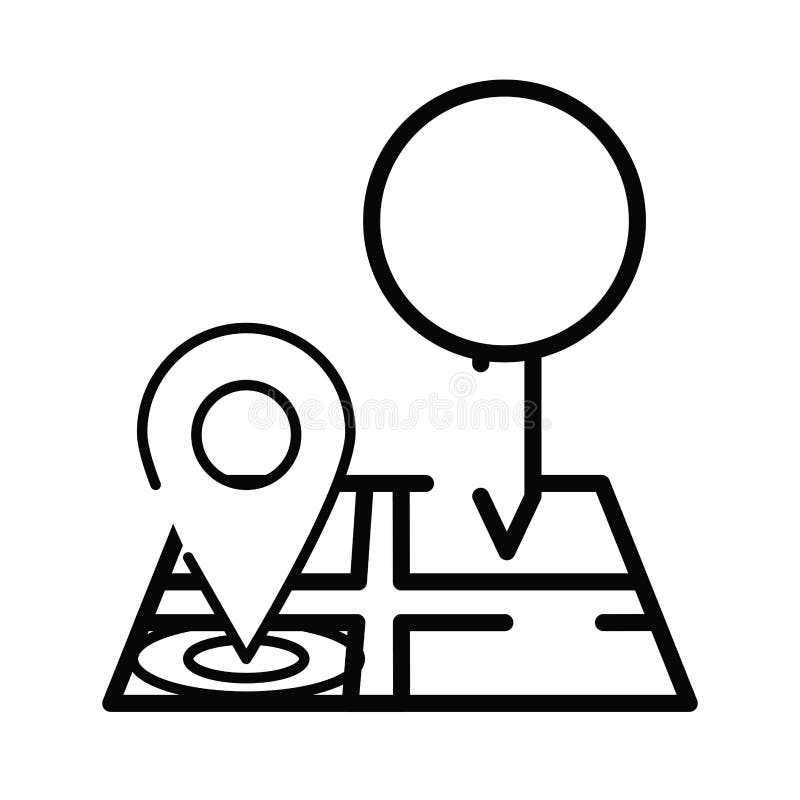 Paper Map Guide with Pins Location Icon Stock Vector Illustration of