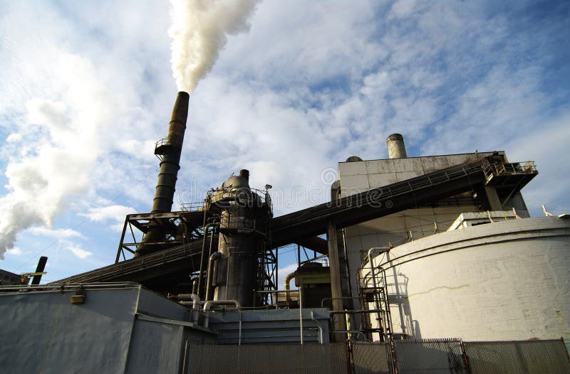 A fully operational industrial paper pulp mill. A fully operational industrial paper pulp mill.