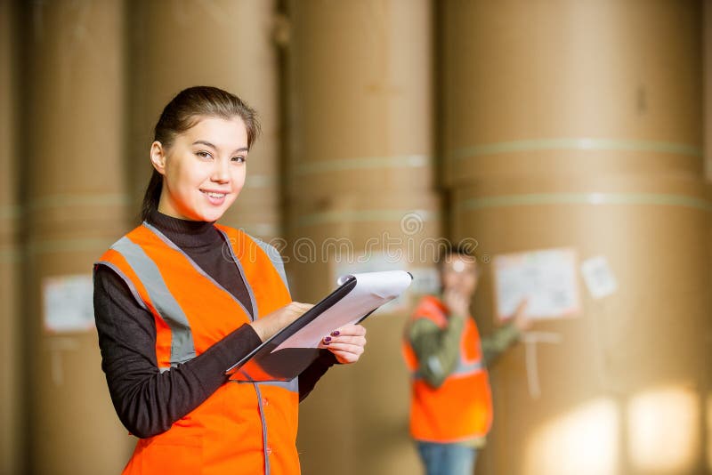 Paper mill factory workers stock photo. Image of heavy 80612968
