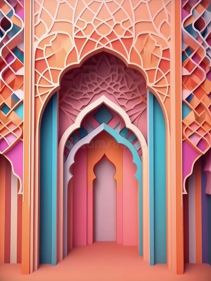 Mosque - Islamic Art with Flat Design Stock Vector - Illustration of