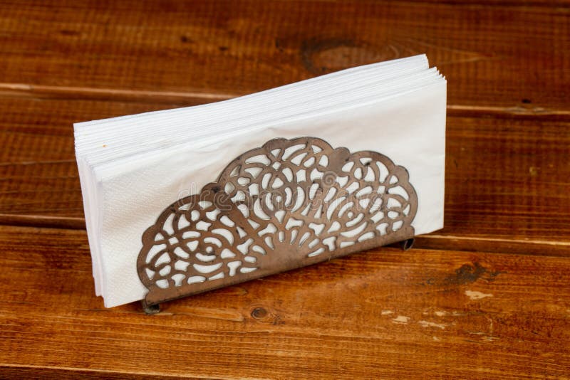 Download Restaurant Tissue, White Paper Napkin Mockup Stock Photo - Image of food, texture: 148211256