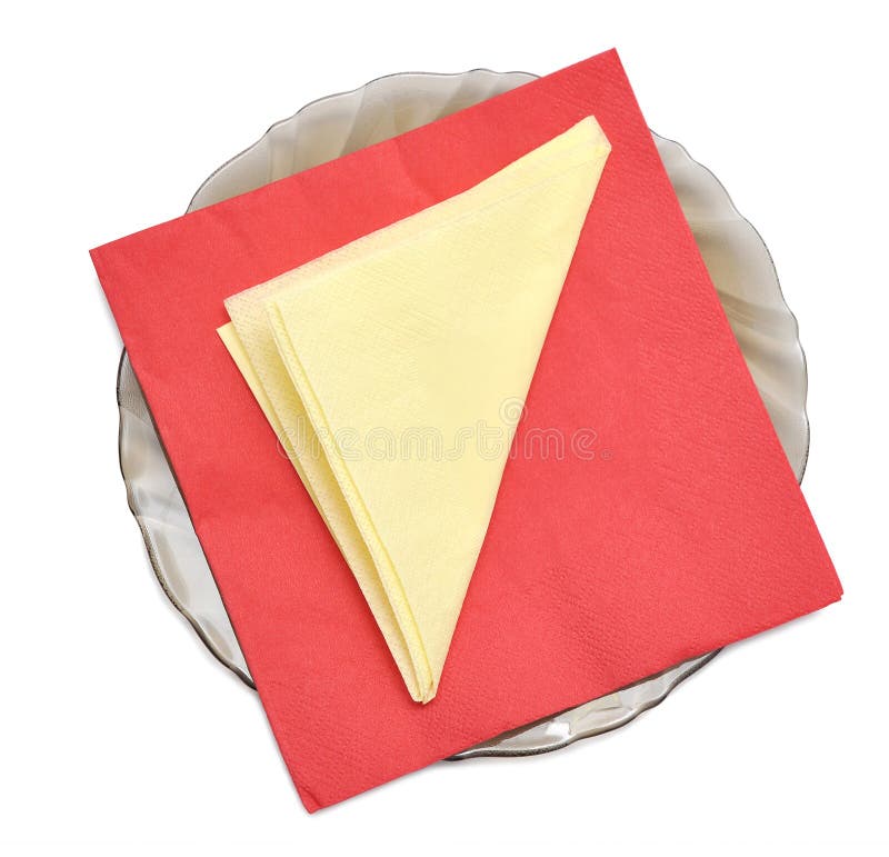 Paper Napkins on the Black Plate Stock Photo Image of paper, square