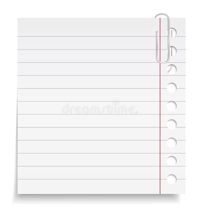 Lined Paper from a Notebook on White Background. Stock Vector -  Illustration of notebook, page: 83640644