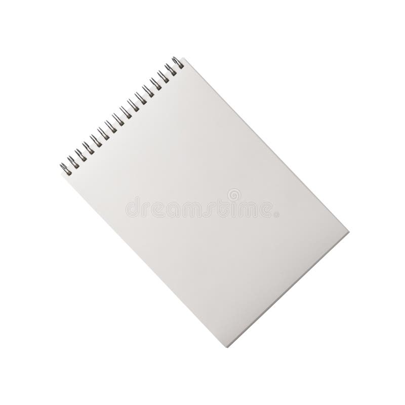 Paper notebook with coil binding. Spiral bound journal. Realistic, photography, isolated on white background. royalty free stock photos
