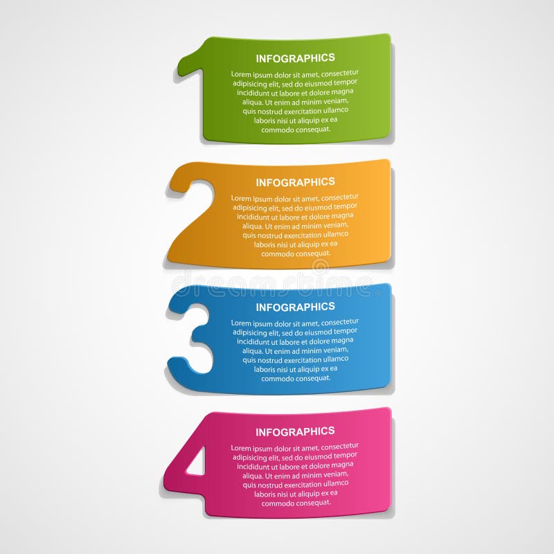 Paper numbered stickers design elements Infographic. stock illustration Paper numbered stickers design elements Infographic. stock illustration