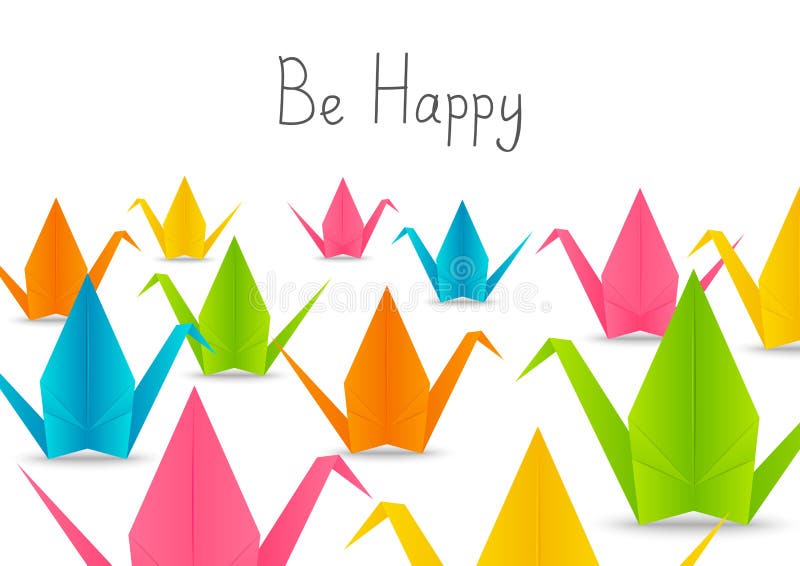 Folded Paper Cranes Stock Illustrations 242 Folded Paper Cranes Stock