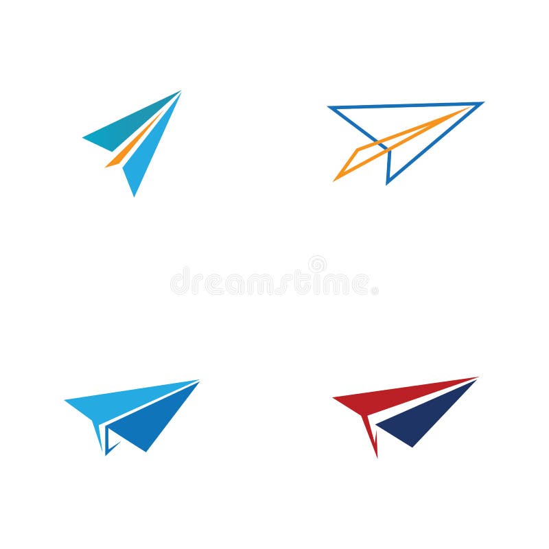 Paper Plane Aircraft Trail Signature Icon Logo Design Stock Vector ...