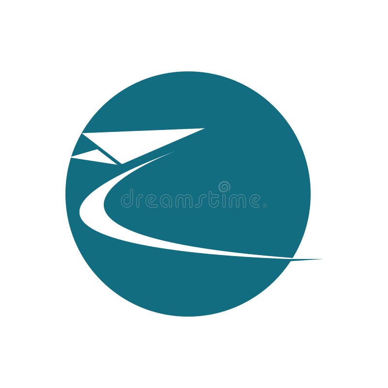 Paper Plane Aircraft Trail Signature Icon Logo Design Stock Vector ...