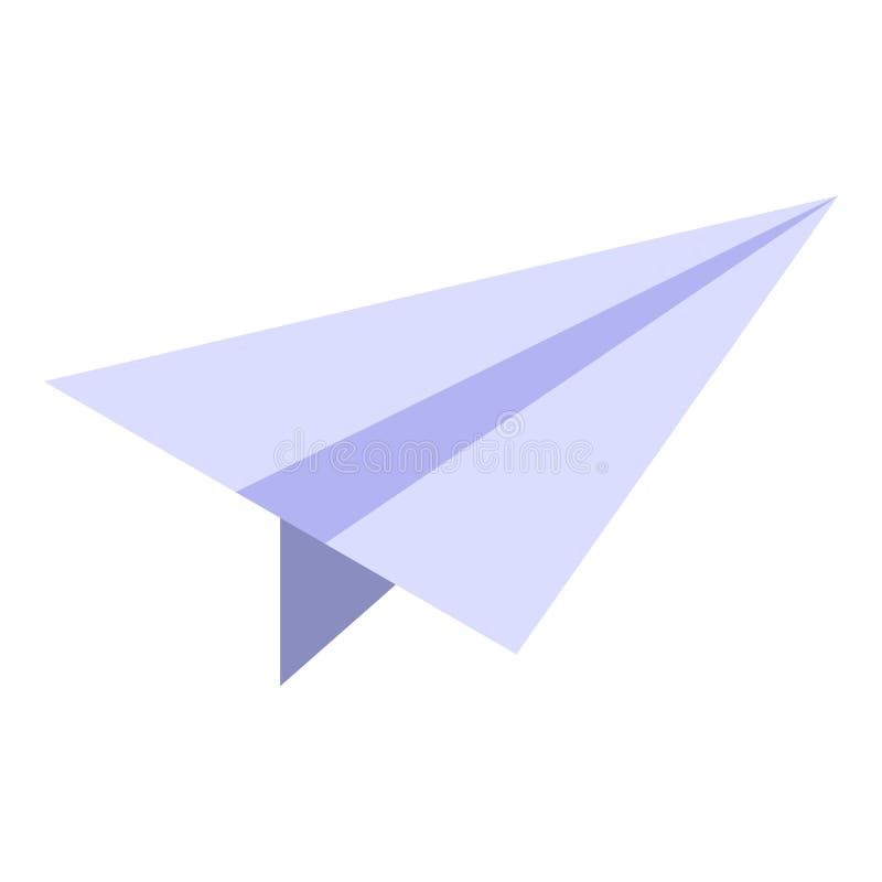 Paper plane icon, isometric style vector illustration