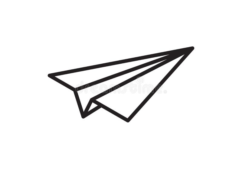 Paper plane vector thin line icon. Paper airplane fly simple sign