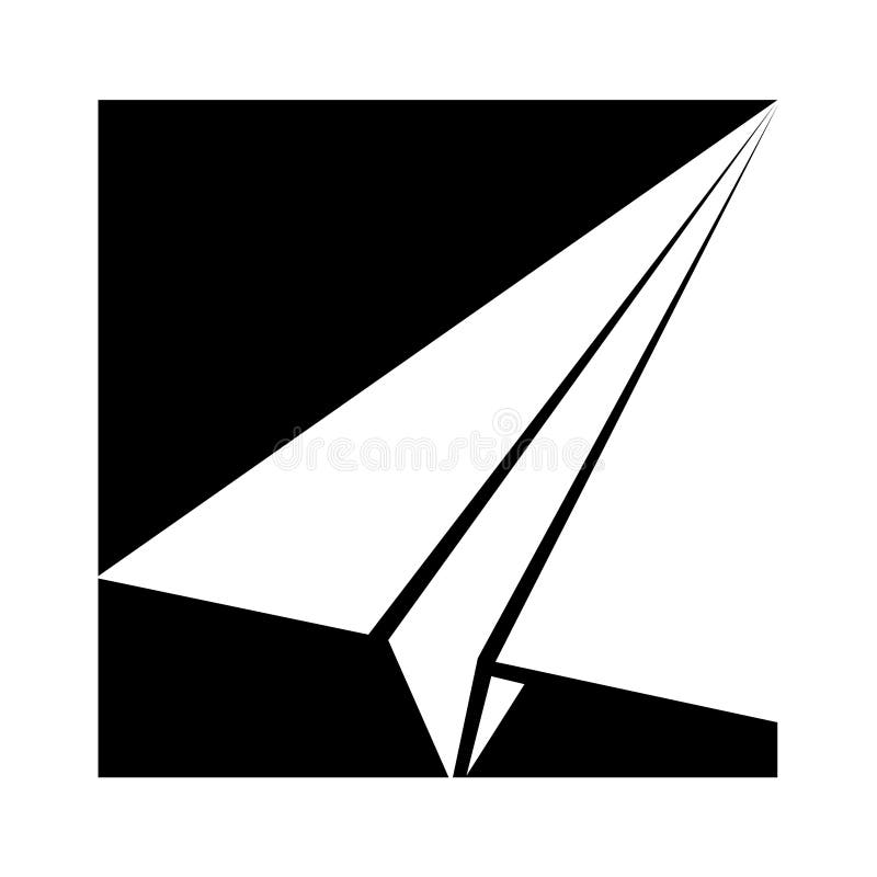 Paper Rocket Vector Illustration in Black Stock Vector Illustration