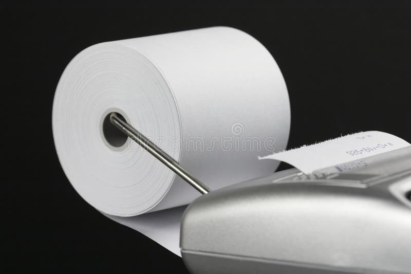 Paper roll of a calculator 03 stock photo