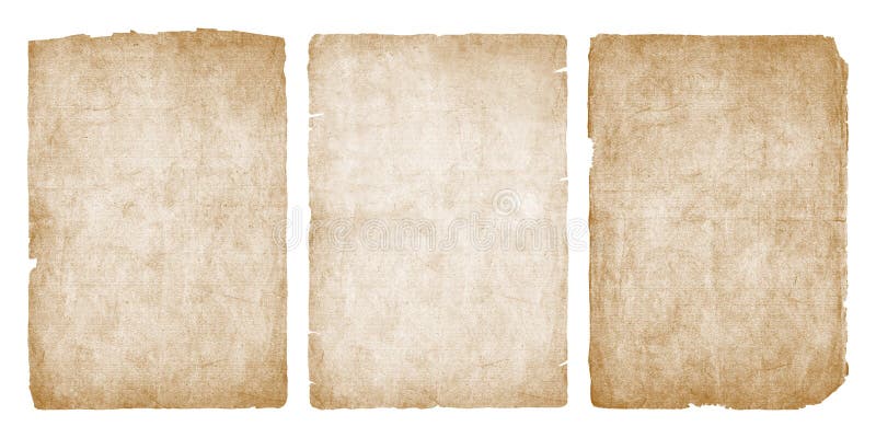 Old vintage paper sheets with ripped edges. Antique paper texture set royalty free illustration