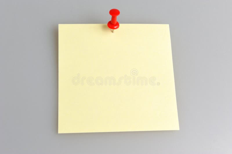 Paper sheet attached with office button on gray royalty free stock image